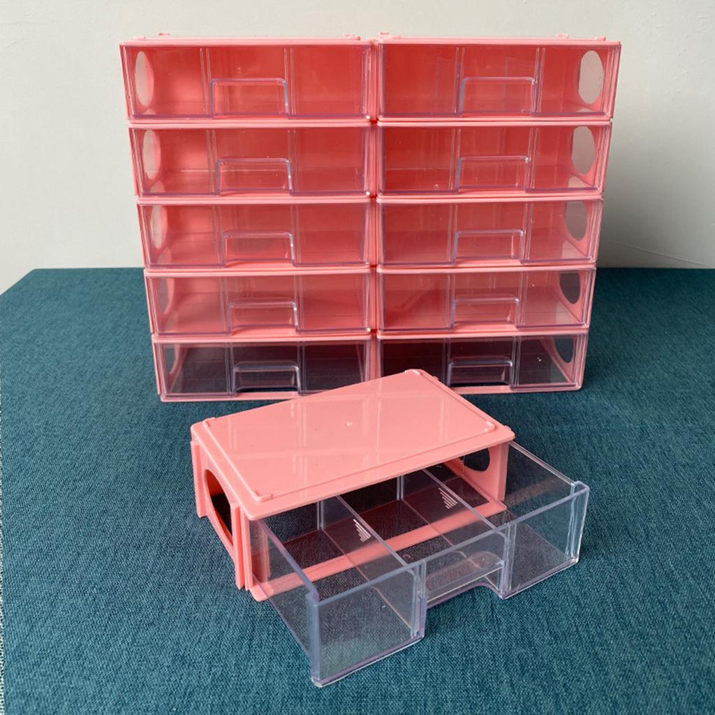 10Pcs Bead Organizer Drawer Cabinet Large Capacity Jewelry Sorting Box with Adjustable Dividers Plastic Beads Container