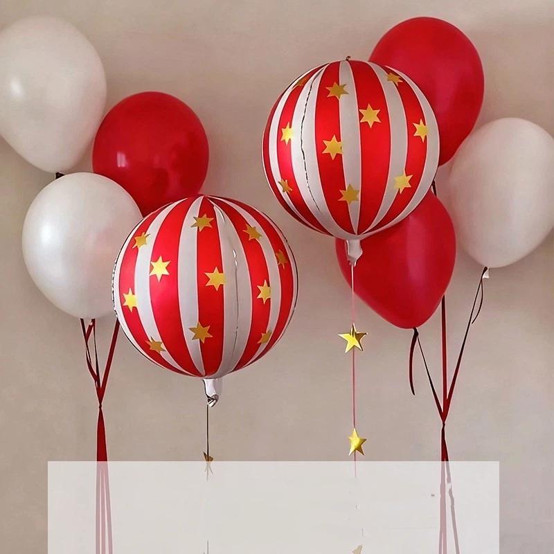 Large Number Balloons With 4D Striped Star-Shaped Balloons Birthday Party Decor Reveal Family Party Decor