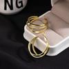 925 Sterling Silver Multi-layer Ring Hoop Earrings In European/American Retro Light Luxury Design for Women