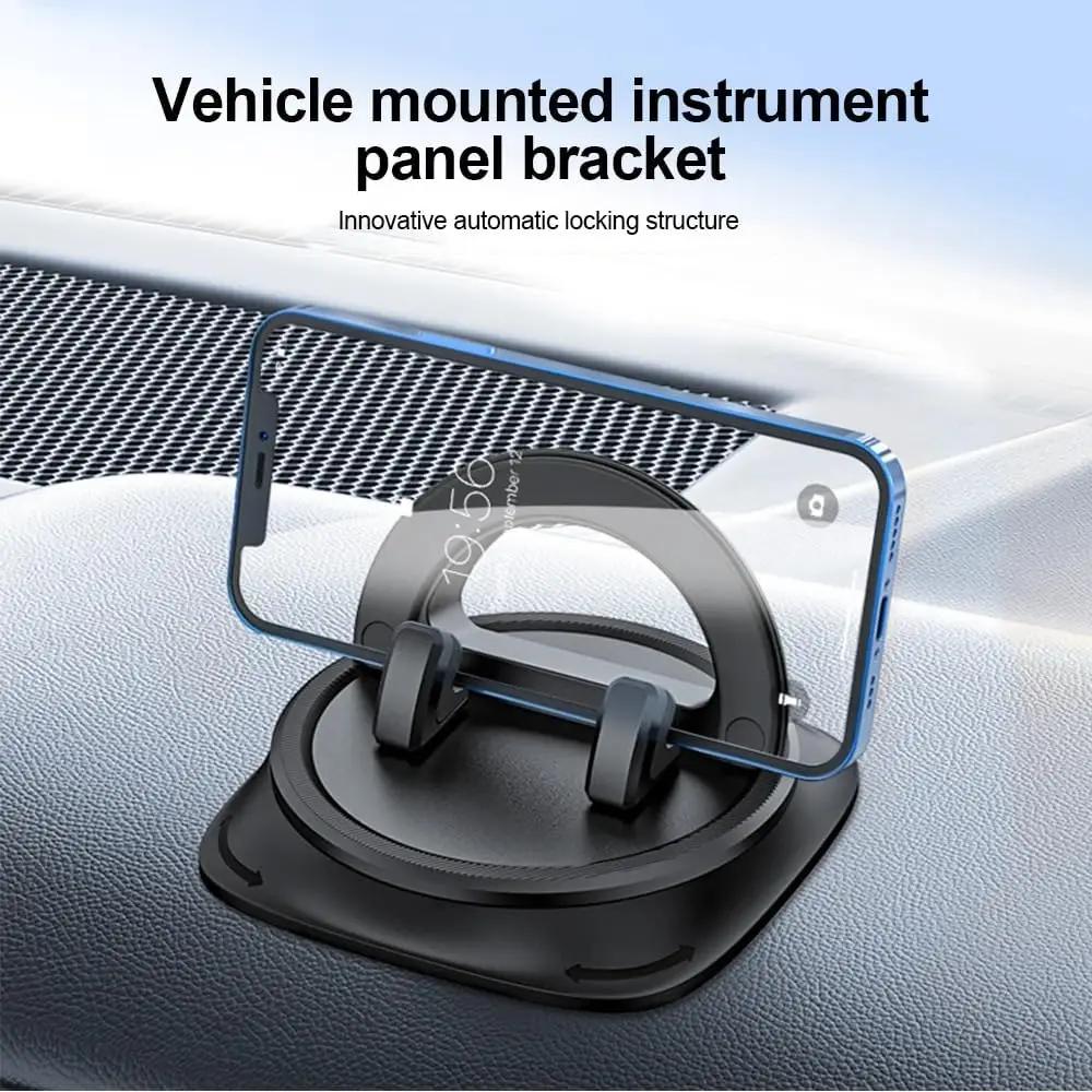 Universal Car Mount 360 Rotating Multi-Function Dashboard Navigation Cell Phone Holder with Anti-Slip Pad for Car Office Home
