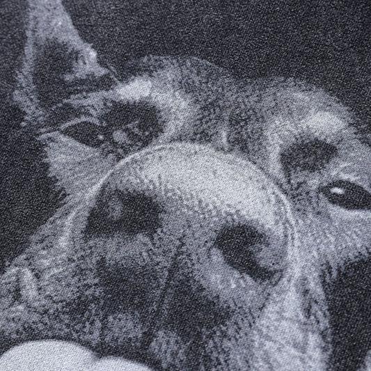 European And American High Street Dark Doberman Prints Heavy Old Hoodie Sweatshirts Hip-Hop Made Old Hoodie Men