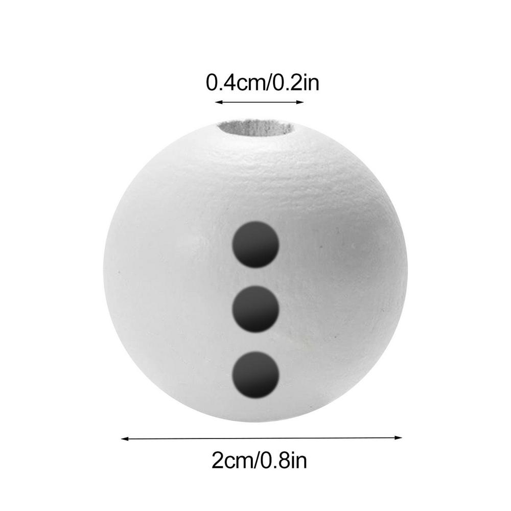 Wood Christmas Beads White Christmas Round Wood Beads For Making Christmas Decor Bracelet Necklace DIY Jewelry Accessories