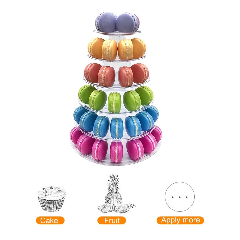 6 Layer High Quality Macarons Display Tower PVC Macaron Tower Stand Fondant Cake Stand Wedding Cake Decorating Tool