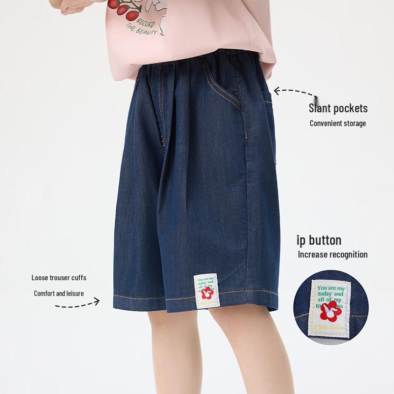 Xiaoyinman Girls' Casual Cartoon Denim Shorts