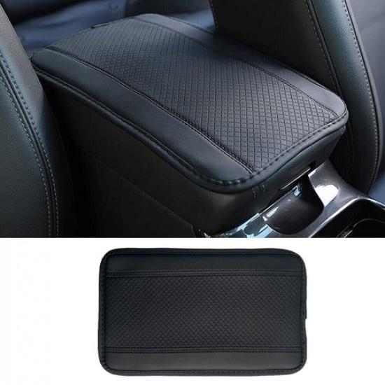 All Black Parts Leather Armrest Cushion Cover Center Console Box Mat Protector