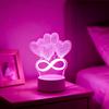 1pc USB 3D Creative Love LED Night Light Christmas Decoration Home Bedroom Birthday Decoration Wedding Gifts