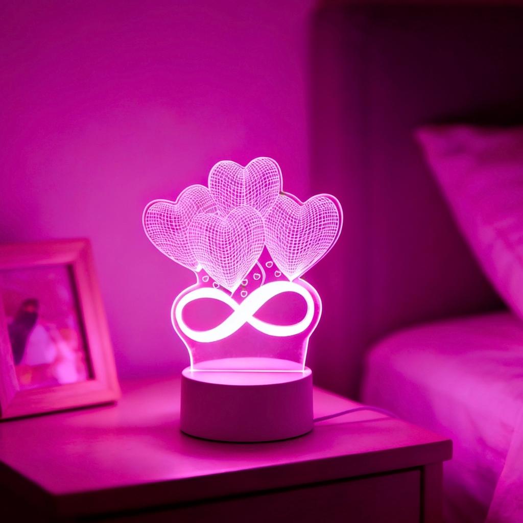 1pc USB 3D Creative Love LED Night Light Christmas Decoration Home Bedroom Birthday Decoration Wedding Gifts