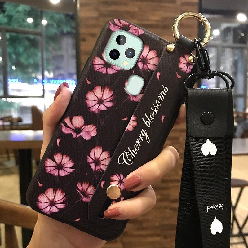 Shockproof Fashion Design Phone Case For Oukitel C22 Durable Protective Dirt-resistant Waterproof Lanyard Soft case Ring