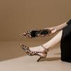 ZR same sexy high heels for women, empty bag head sandals after outer wear, fashionable leopard print, European and American style light luxury single