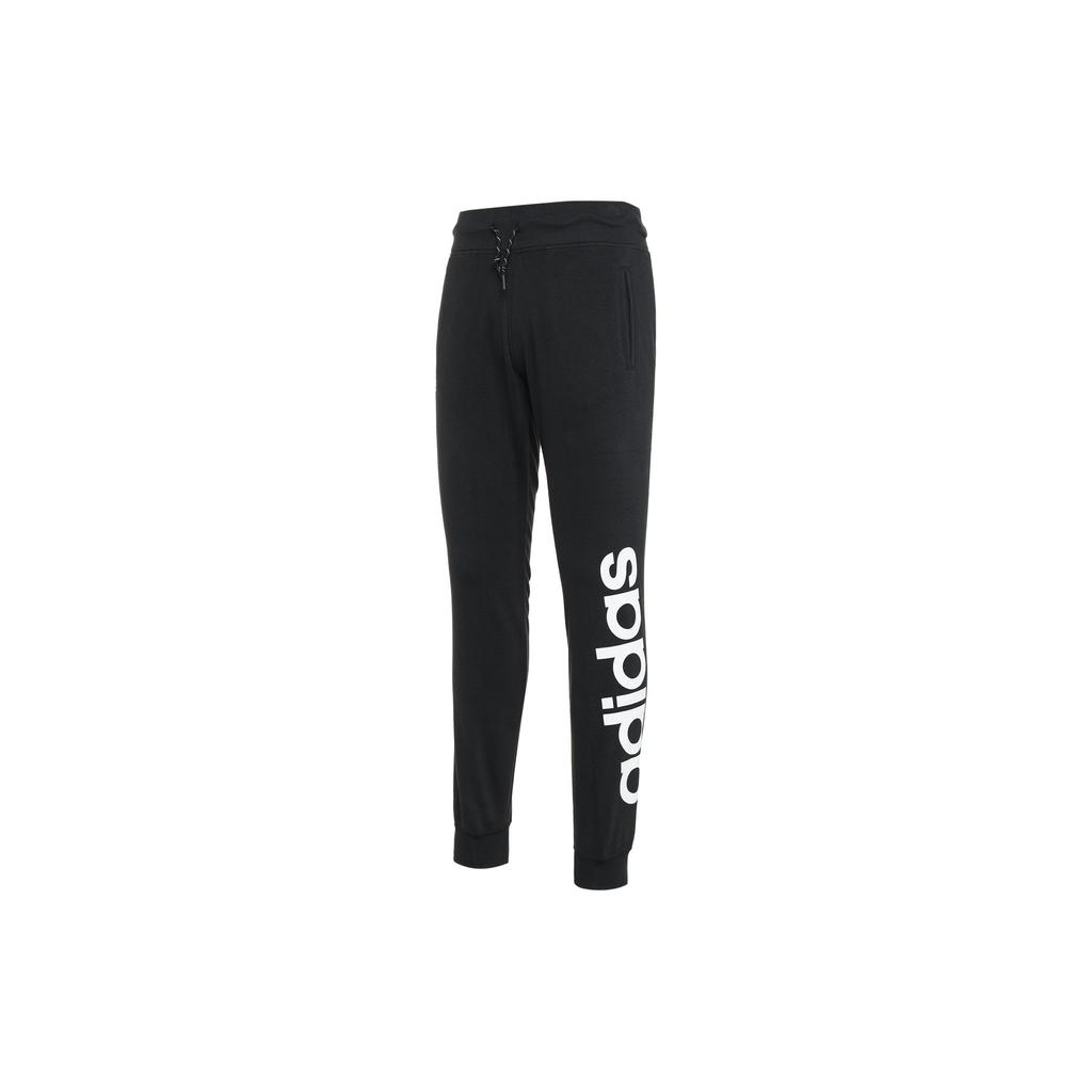 Adidas Vintage Logo Printed Knit Sports Pants Women Pants Black AJ4592