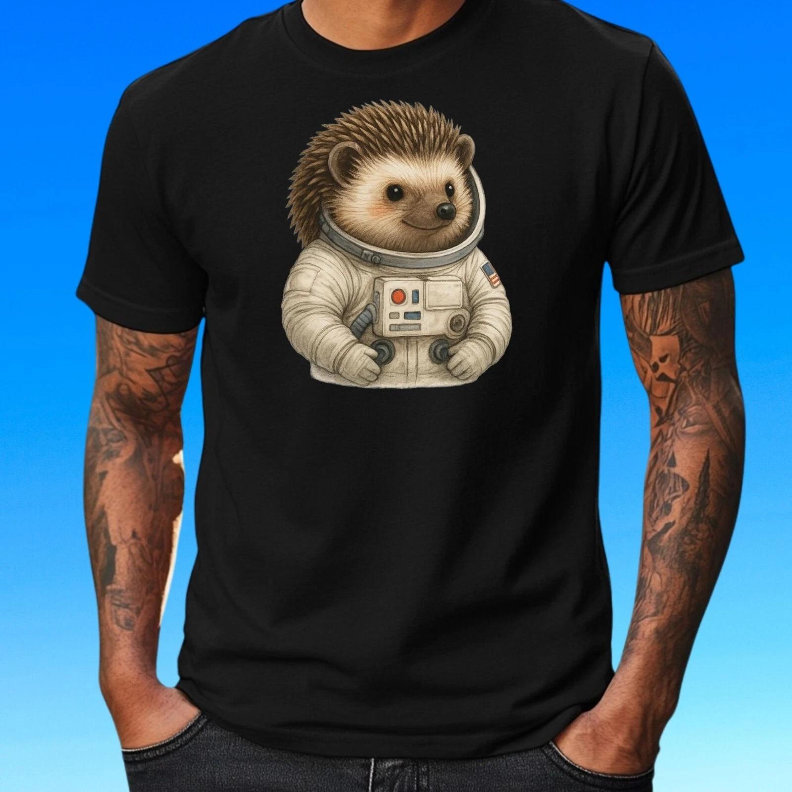 T-Shirt Herren Igel Astronaut Motiv Baumwolle Größe S bis 5XL XXL
