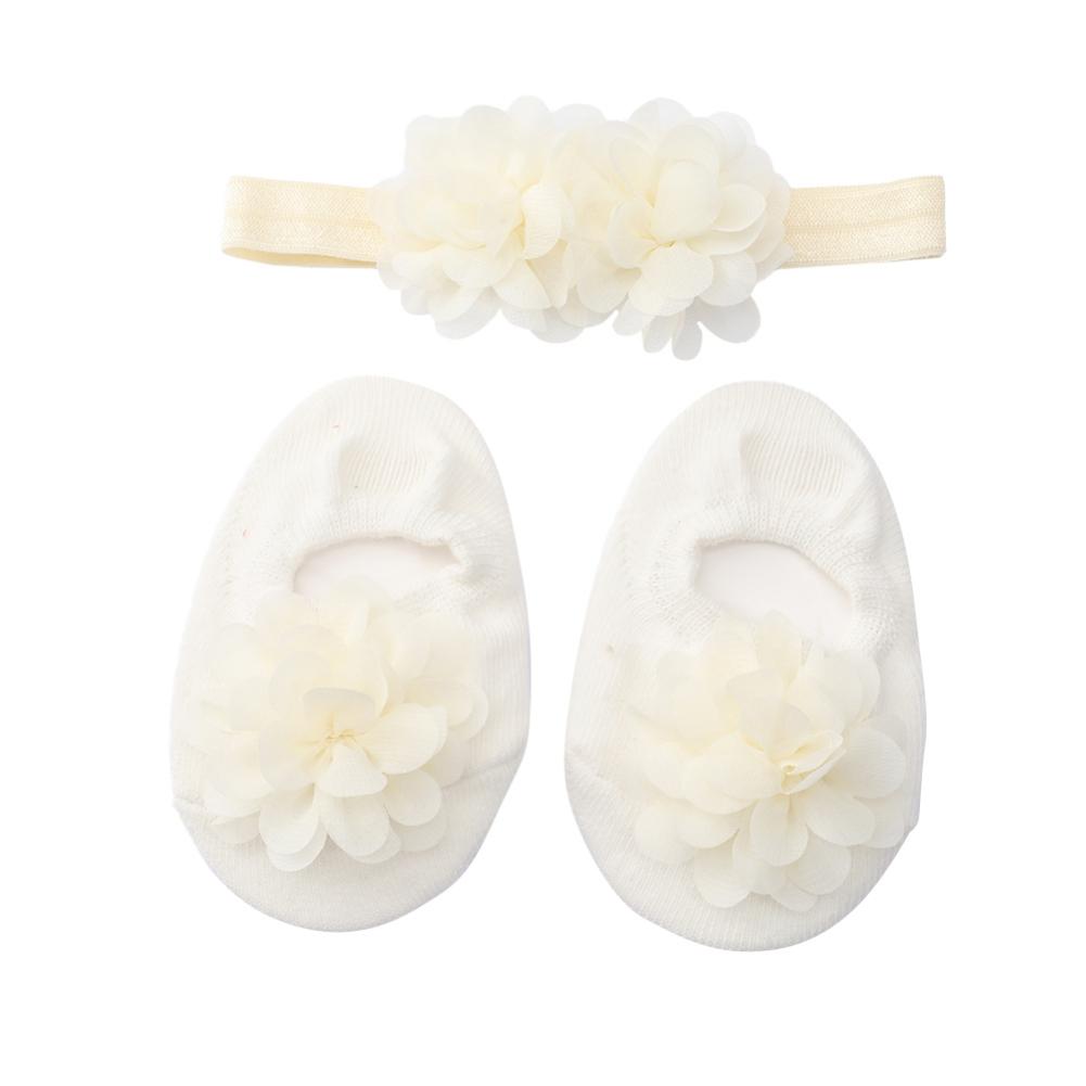 Socks + Headband Set Baby Princess Flower Socks 0-12M Toddler Cute Socks 0-24 Months