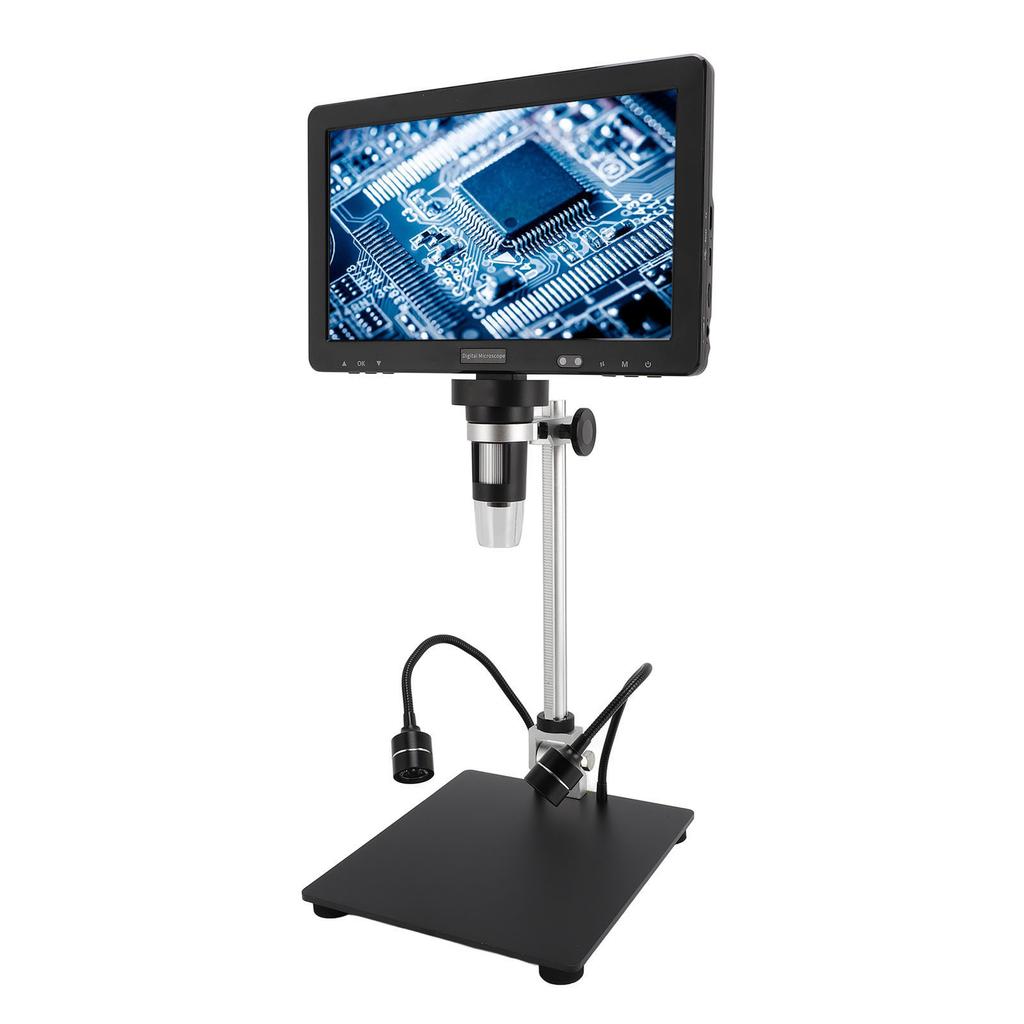10.1 Inch IPS LCD Digital Microscope 1500X 20MP Coin Microscope Magnifier with 8 Adjustable LED Lights Remote Control