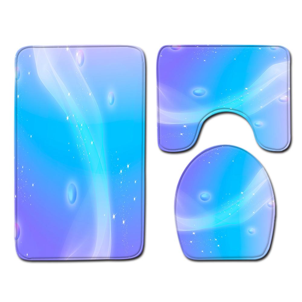 Gradual Change Pattern Toilet Floor Mat Three-Piece Bathroom Three-Piece Carpet Door Mat