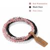 3Pcs/set Natural Green Stone Bracelet 4mm Moss Agates Black Onyx Cat Eye Beads Elastic Bracelets For Women Men Simple Jewelry