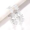 Hoop-shaped flower zircon earrings high-end dress net celebrity shiny earrings accessories ladies gold