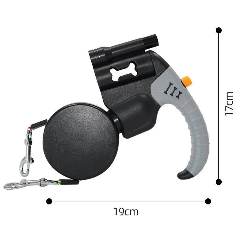 Auto Retractable Double-Headed Dog Leash 3M Rope for 2 Dogs with LED Flashlight 360 Degree Dual Traction Rope Pet Supplies