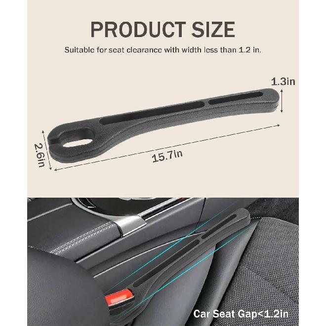 2 Pack Car Seat Gap Filler,Auto Parts Car Seat Gap Filler,Prevent Falling between Seat and Dashboard,Car Universal Gap Filler(Black)
