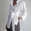 Spring and Summer Women's Solid Color Loose Strap Shirt