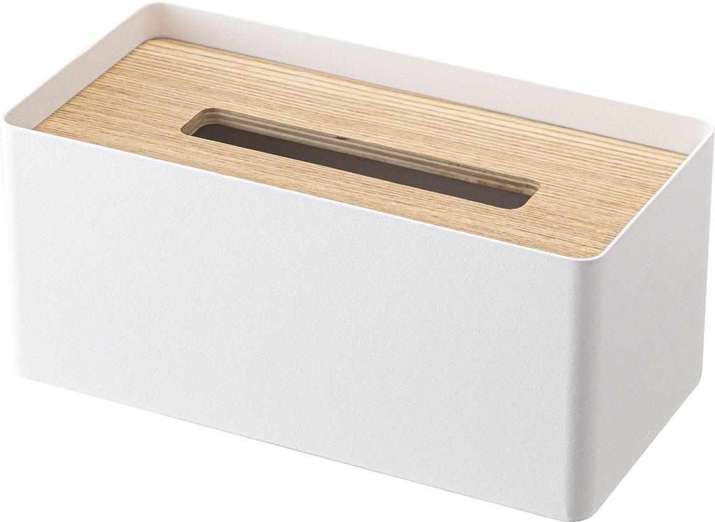 Yamazaki Tissue Box with Thick Tissue W26 X D13 X Compatible with Imported Tissue Product 5178 Lid, Box, Natural, Approx. H11.5cm, Lin, Boxes, Number