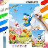 Digital Oil Painting Art Kit Spring Donald Duck and Bunny Handmade Coloring Painting Home Decor
