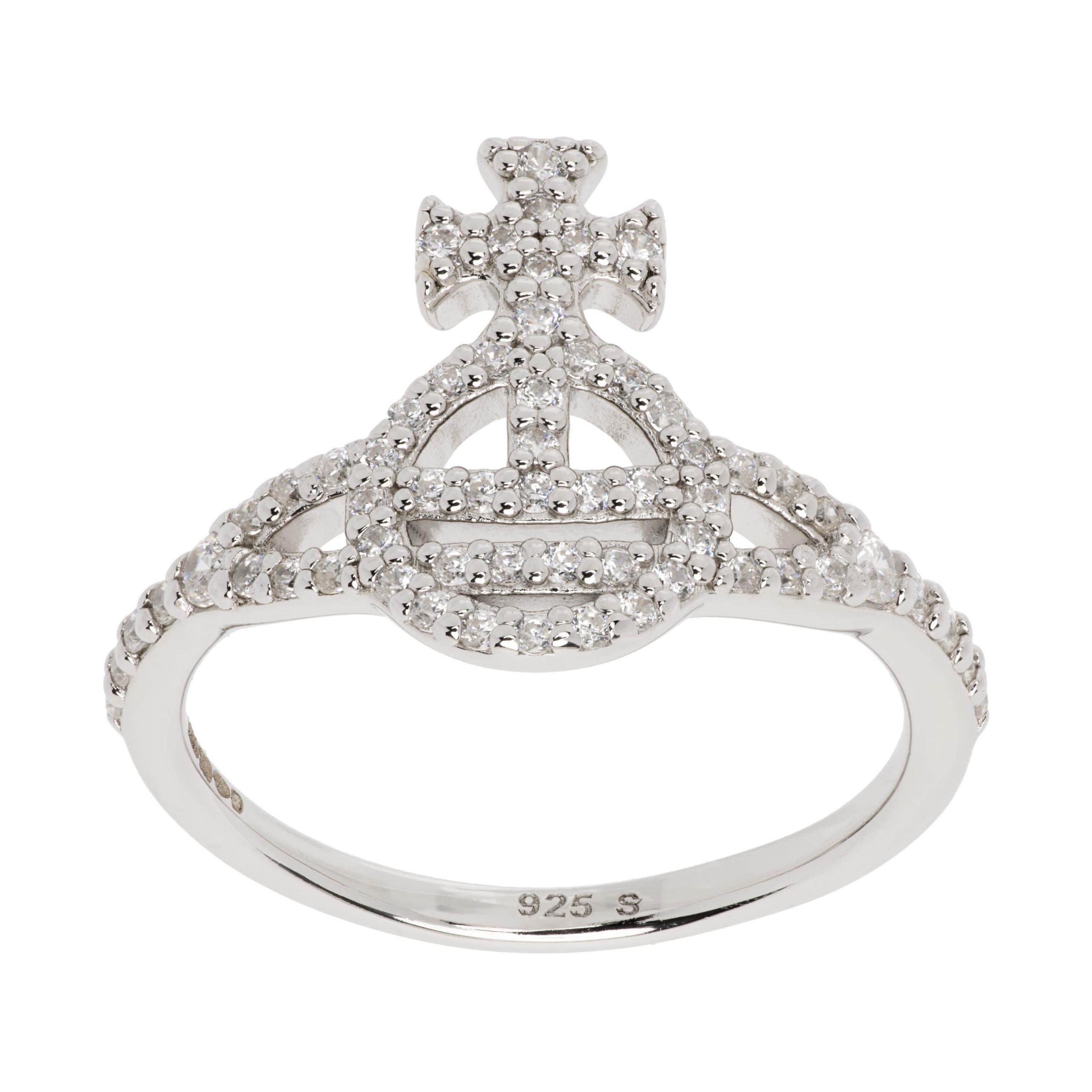 

Vivienne Westwood Logo Ring Men rings Silver 64040019-01P102-SM Basic Packaging-Dust Bag+Box,M