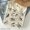 Vintage Bird Linocut Shirt Comfort Colors®, Botanical Bird Shirt, Forest Birding Shirt, Cottagecore Woodland Nature Shirt, Bird Watcher Gift