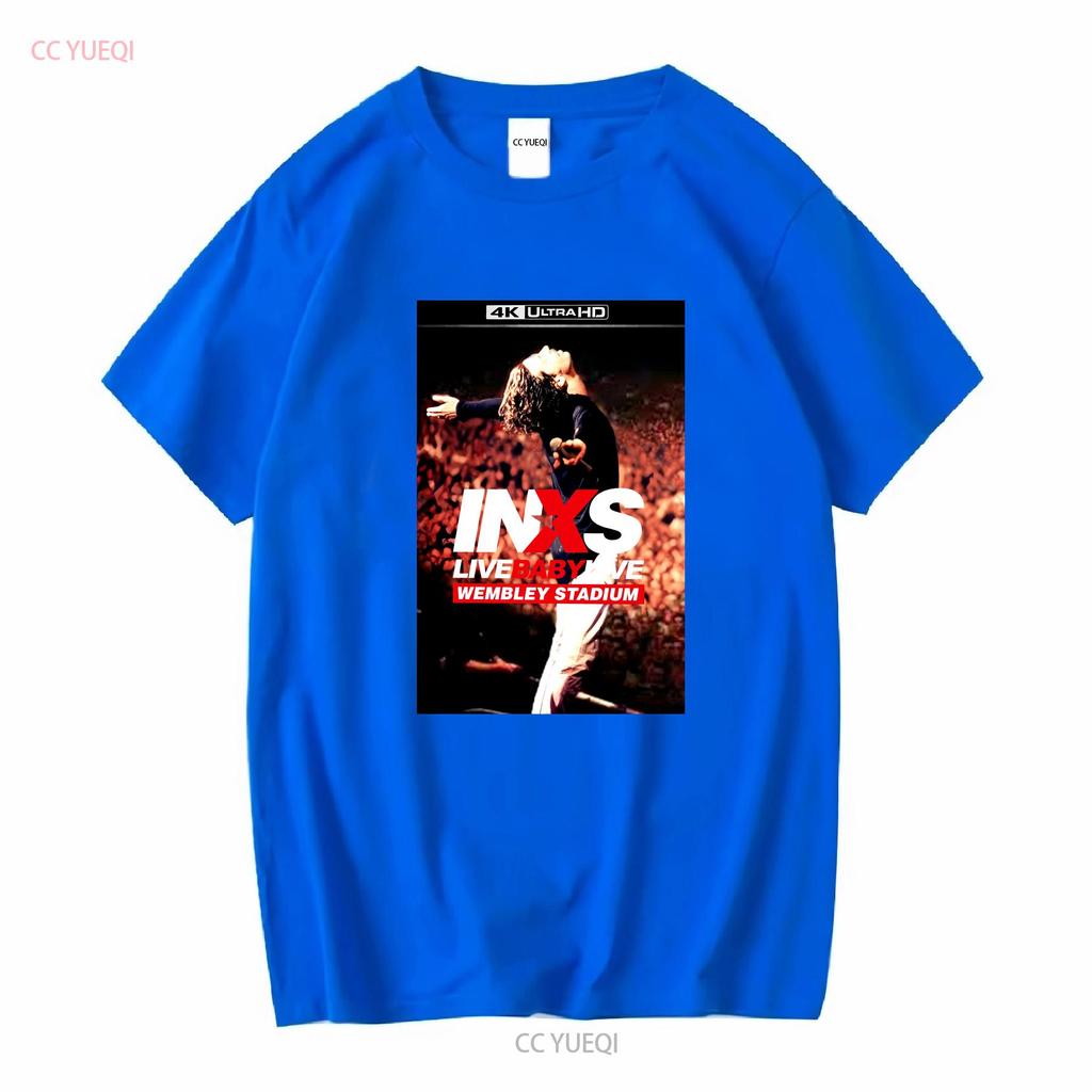 Inxs Live Baby Mens T Shirt Vintage Washed Casual Graphic Streetwear Homme Top For Everyday Wear Stretched Stylish