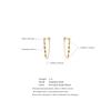 Yhpup New Green White Cubic Zirconia Chain Drop Earrings Gold Color Stainless Steel PVD Plated Chic Fashion Jewelry