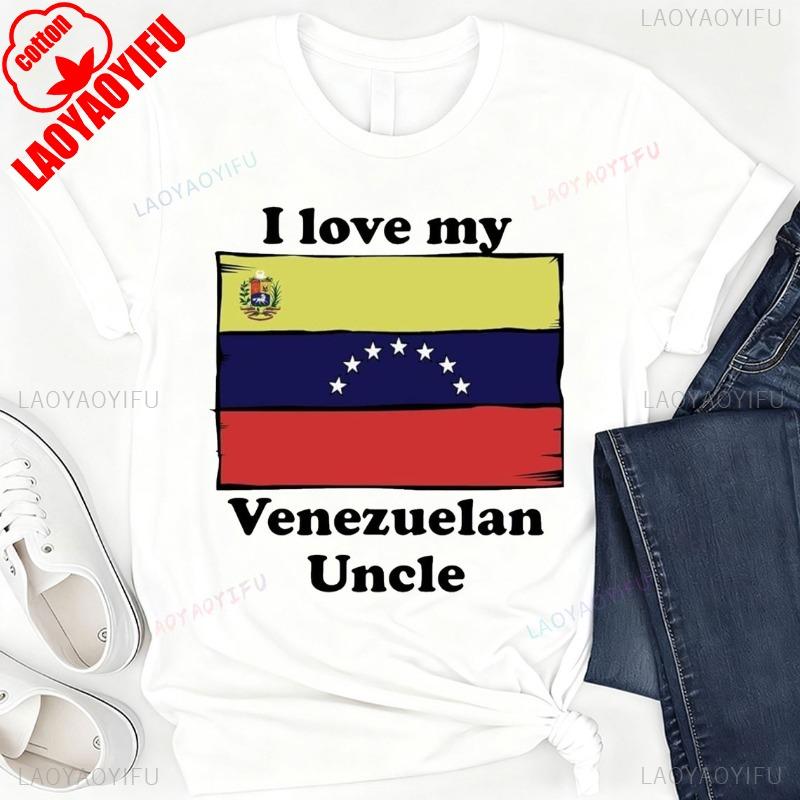 

I Love My Venezuelan Uncle Venezuela Flag Niece Nephew Infant Toddler TShirt Coton Shirts Aesthetic Graphic T Shirts Summer Tee S