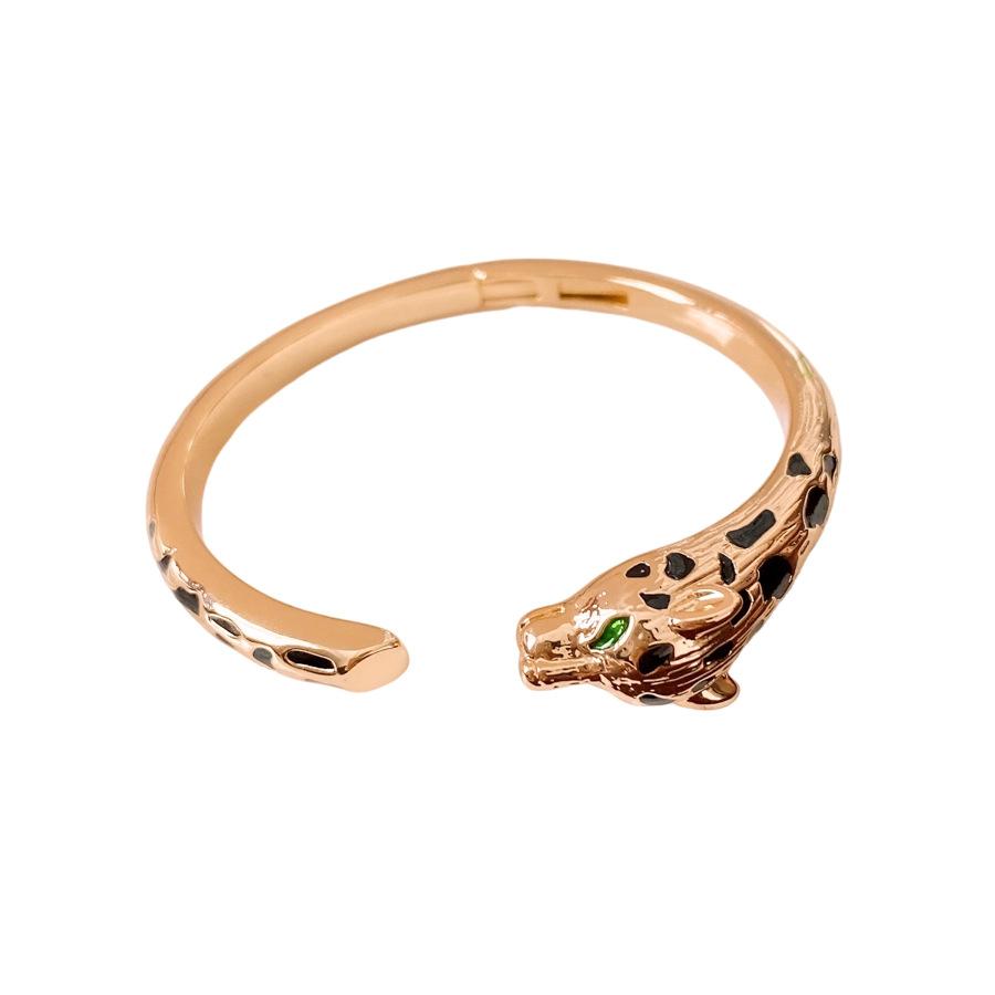 European and American Environmentally Friendly High-grade Fine-polished Copper Zircon Leopard Bracelet, The Opening Can Be Adjusted