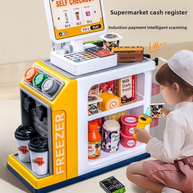 Toy Childrens Cash Register With Simulated Supermarket Scanner Learning For
