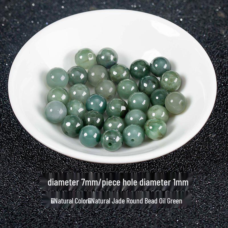 Green Jade Chalcedony Beads for DIY Bracelets - Natural Icy Loose Stone Beads