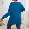 Women's Long Sleeved Solid Color Loose Cardigan Top Knitted Jacket