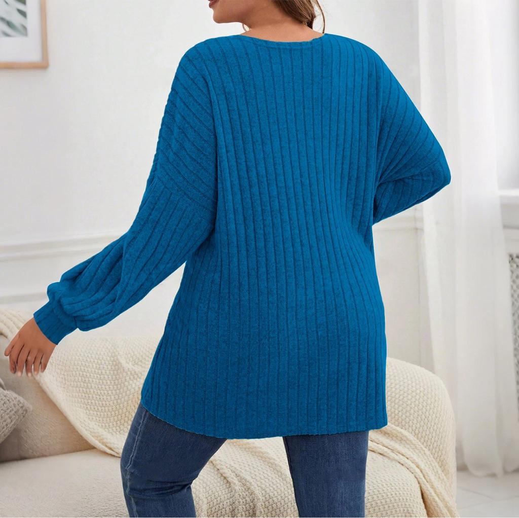 Women's Long Sleeved Solid Color Loose Cardigan Top Knitted Jacket