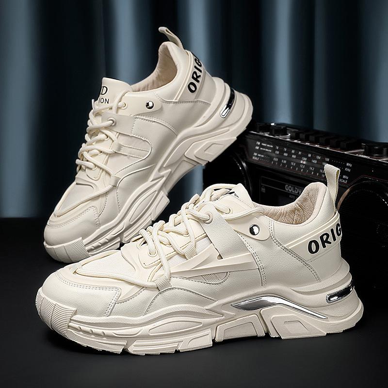 

Daddy shoes men s new autumn explosion thick-soled versatile sports shoes Internet celebrity explosion men s shoes Korean version of casual trendy sh 44 бежевый
