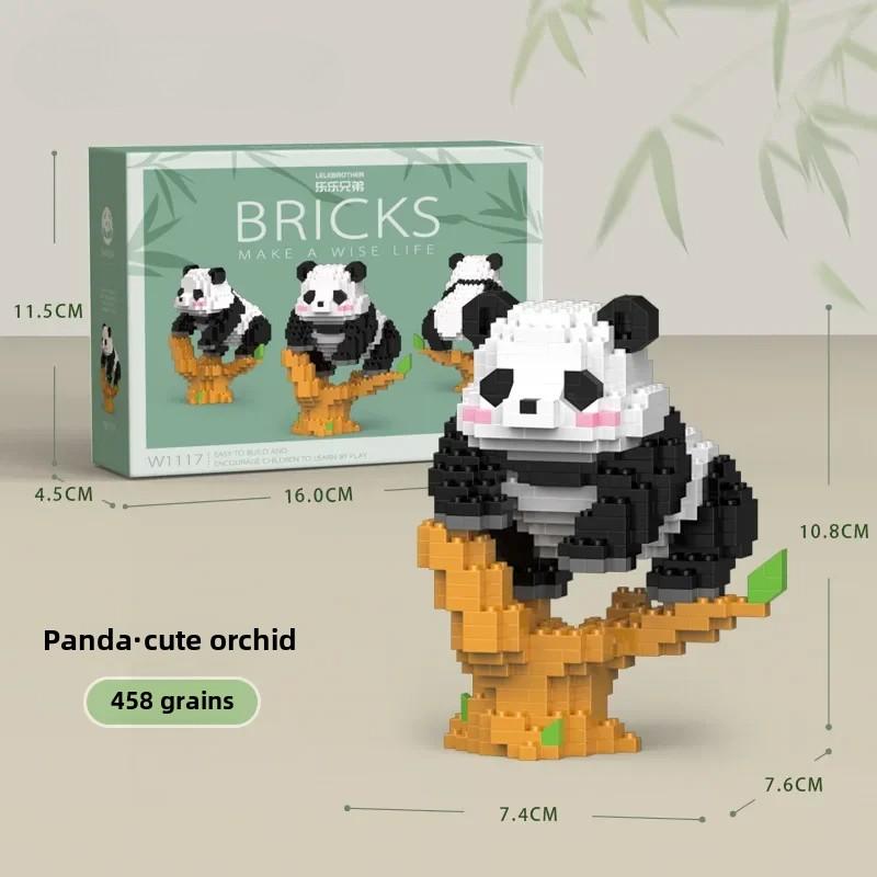 Creative DIY Assemable Animal Cute MINI Chinese Style Animal Panda Building Block Educational Boy Toys For Children Model Bricks