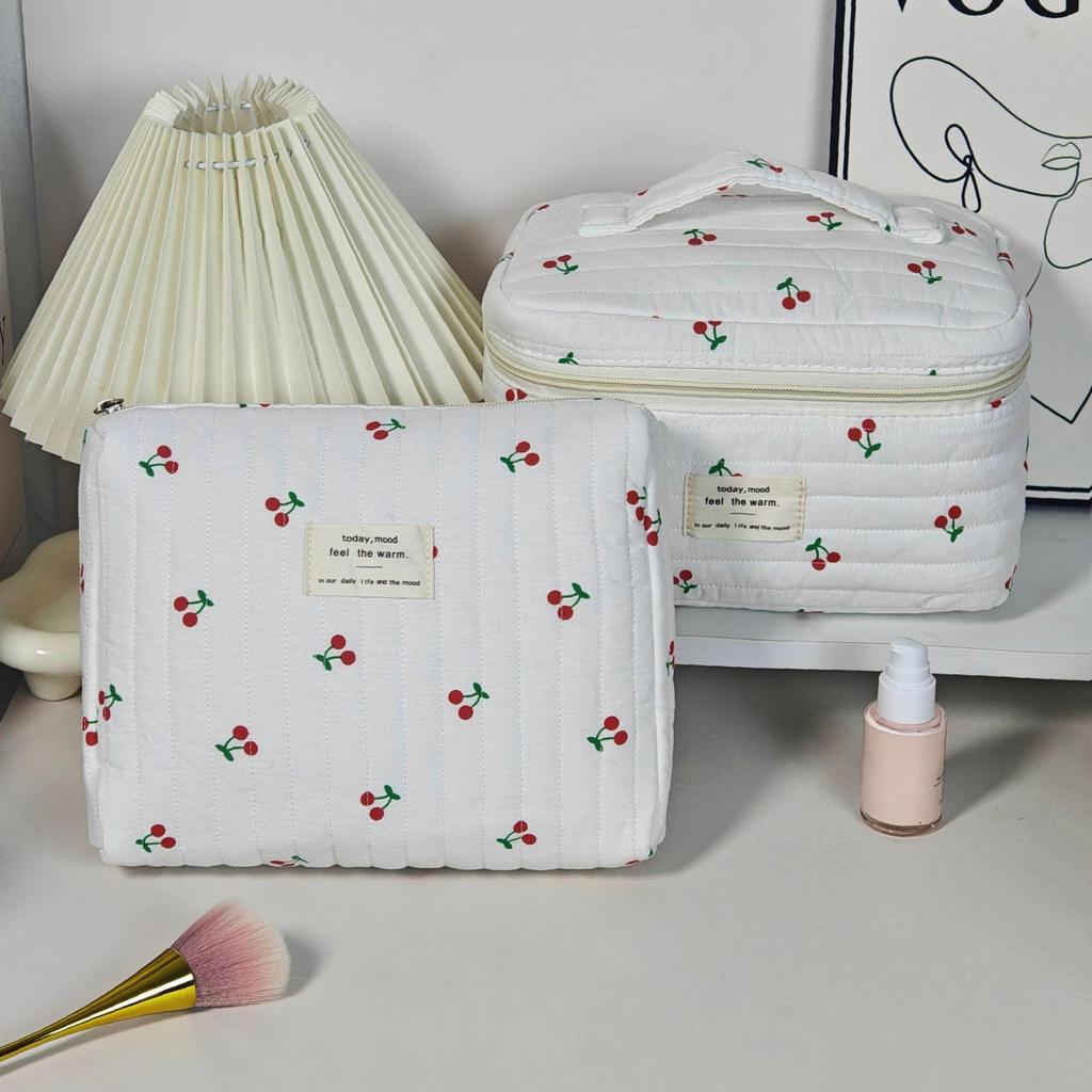 Women's Large Capacity Cherry Handbag: Portable Makeup and Toiletry Travel Bag