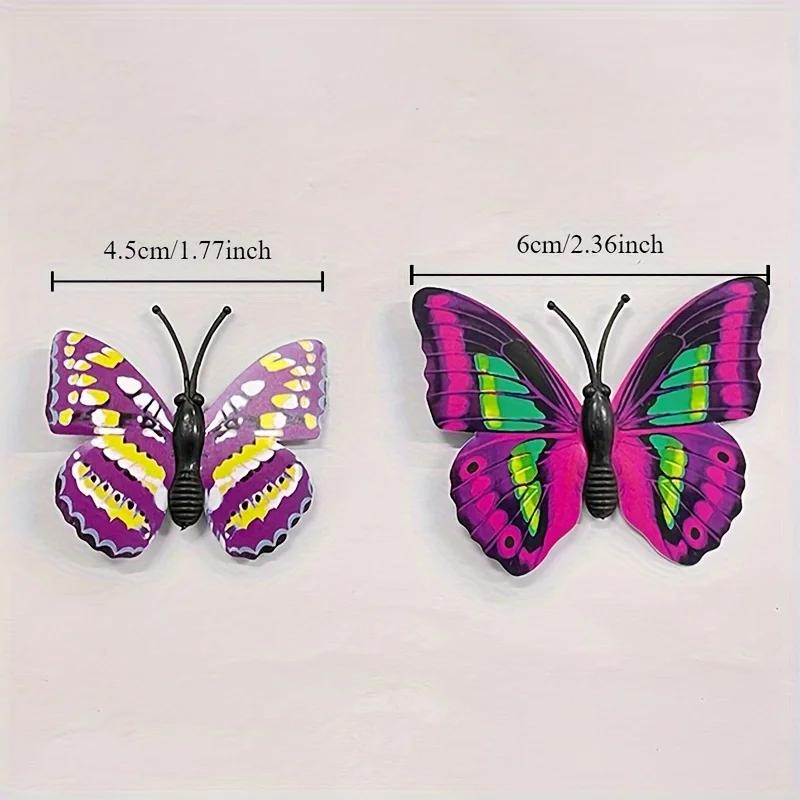 100pcs Simulated 3D Butterflies Versatile Colorful Plastic Butterfly Decorations for Home Garden,Outdoor and Wall decoration