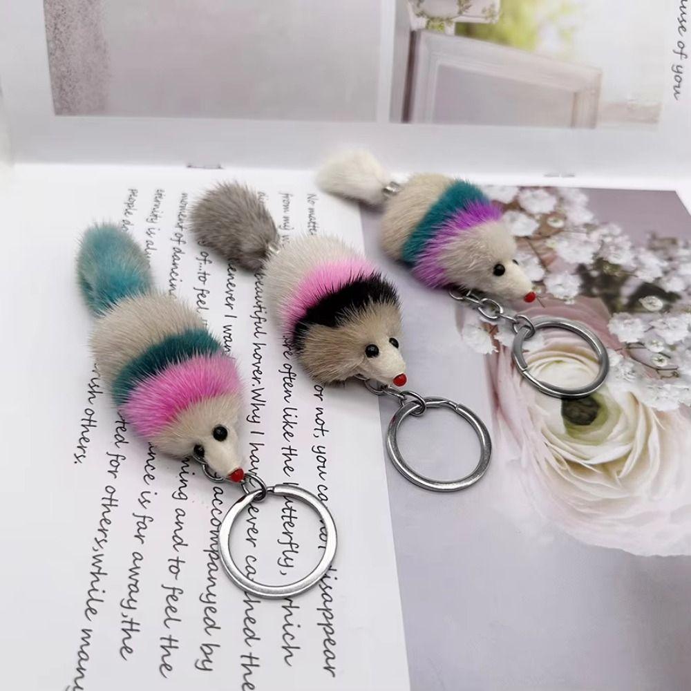 3PCS Plush Mink Fur Keychain Mini Size Cute Bag Charm Kawaii Plush Toy Keychain  Bag Decoration