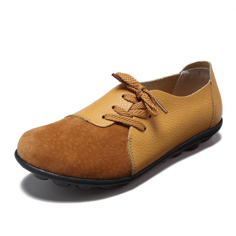Frauen Schuhe Frühling Leder Mokassins Wohnungen Schuhe Frau Lace-Up Casual Damen Fahren Schuhe