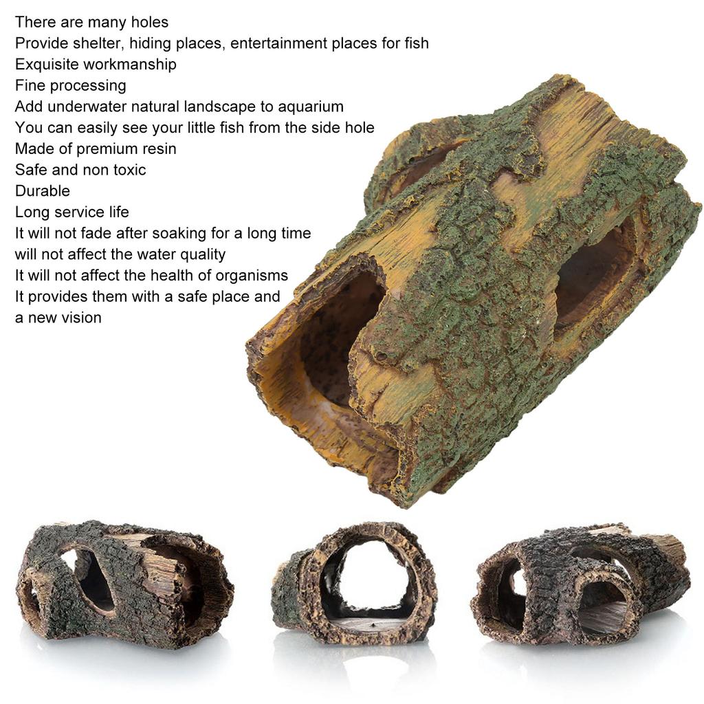 Wood   Aquarium Ornament Simulation Resin Fish   Artificial Tree Hole Ornament for Aquascaping