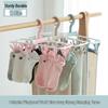 Foldable Windproof Clothes Drying Rack with 12 Clips for Socks - Ideal for Dorms, Students, and Families