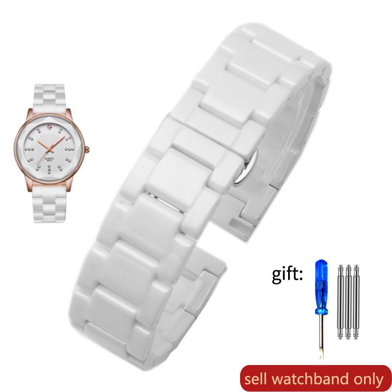רצועת שעון קרמית איכותית עבור Rossini Guess Ebo Watch King רצועת שעון פלדה צמיד 16 18 מ"מ