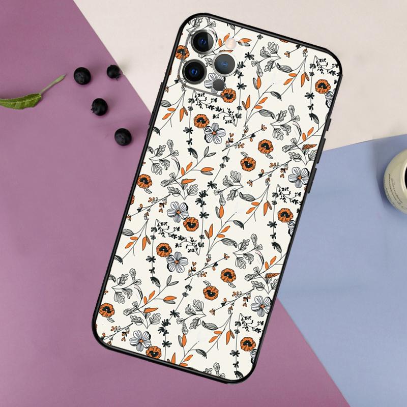 Flower Plant Art Phone Case For iPhone 16 15 14 13 11 12 17 Pro Max Mini 15 16 Plus 16e 17 Air Bumper Cover