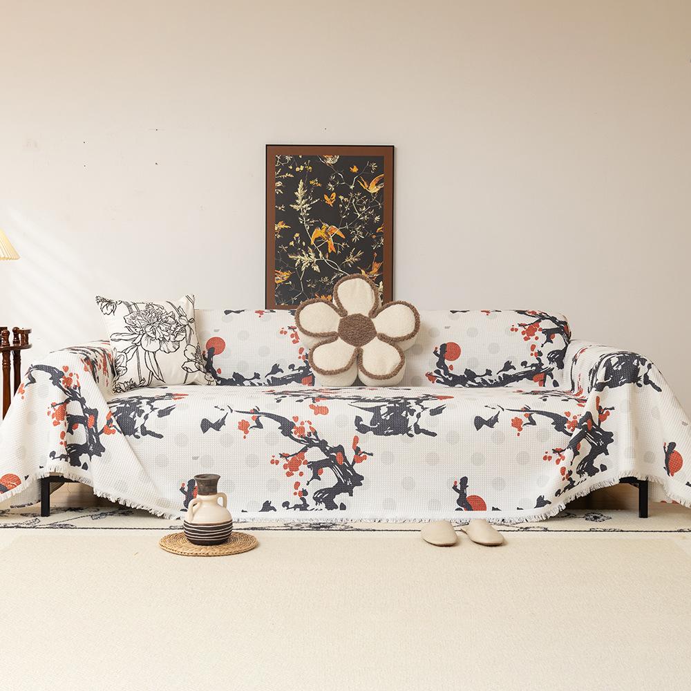 Китайский чехол для дивана с изображением цветущего дерева сливы — фото 2