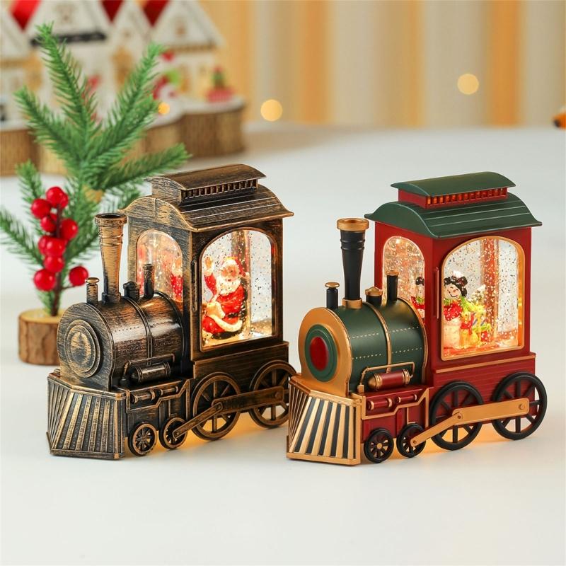 Mit Wasser gefüllter Weihnachtszug Anhänger Musikalisch Leuchtend Weihnachts-Lokomotive Dekoration Für Kinderzimmer