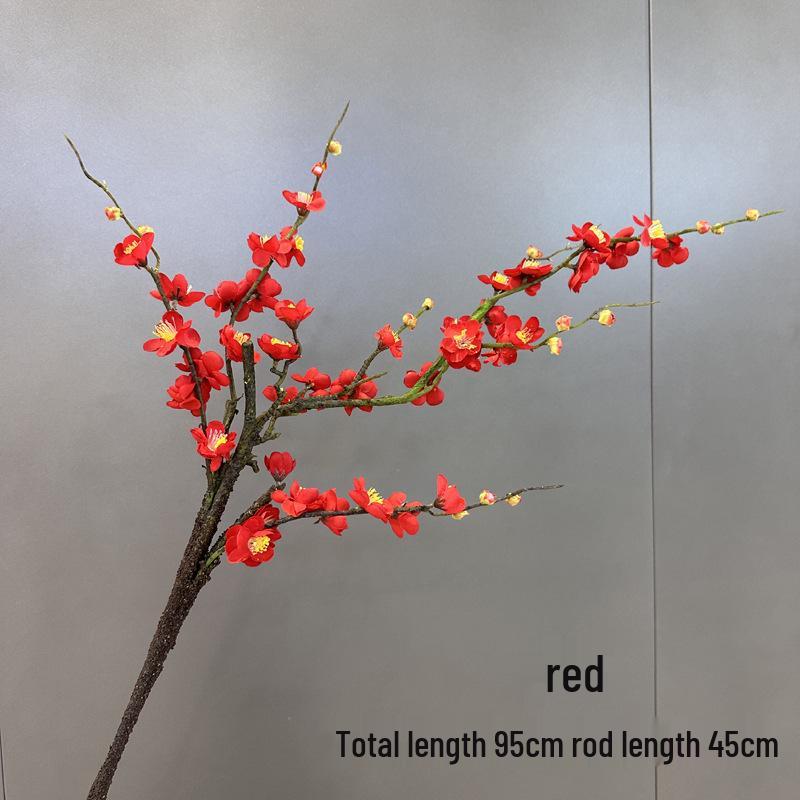 Plum Blossom Branch with Thick Stem - Chinese Style Winter Sweet for Living Room Decor and Landscaping