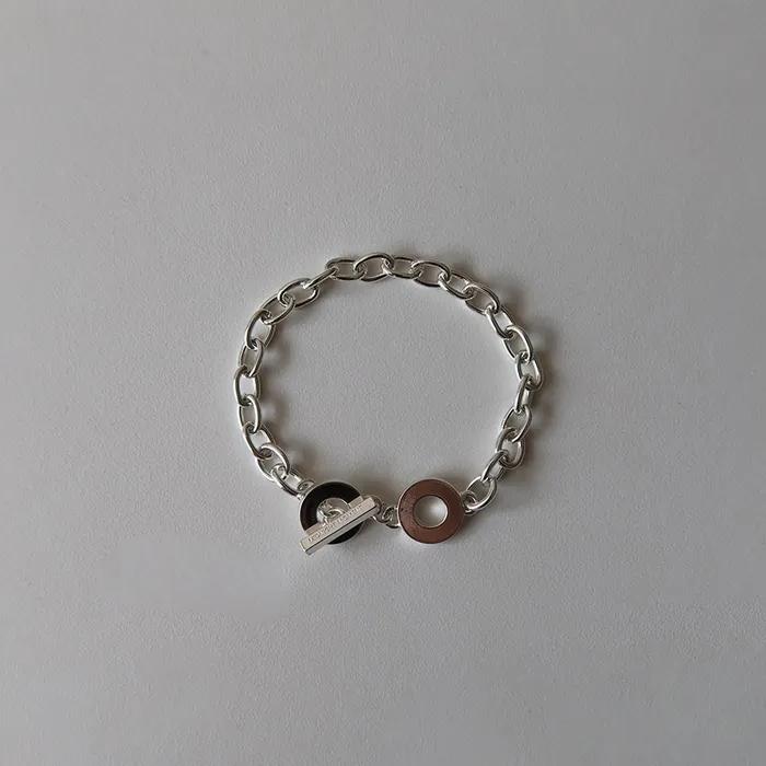 Capsule Chain Toggle Bracelet - Silver