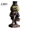 Outdoor Fall Patio Ornaments Spooky Halloween Figurine, Resin Scary Ghost Pumpkin Tabletop Decoration Autumn Table Centerpieces for Tiered Tray,
